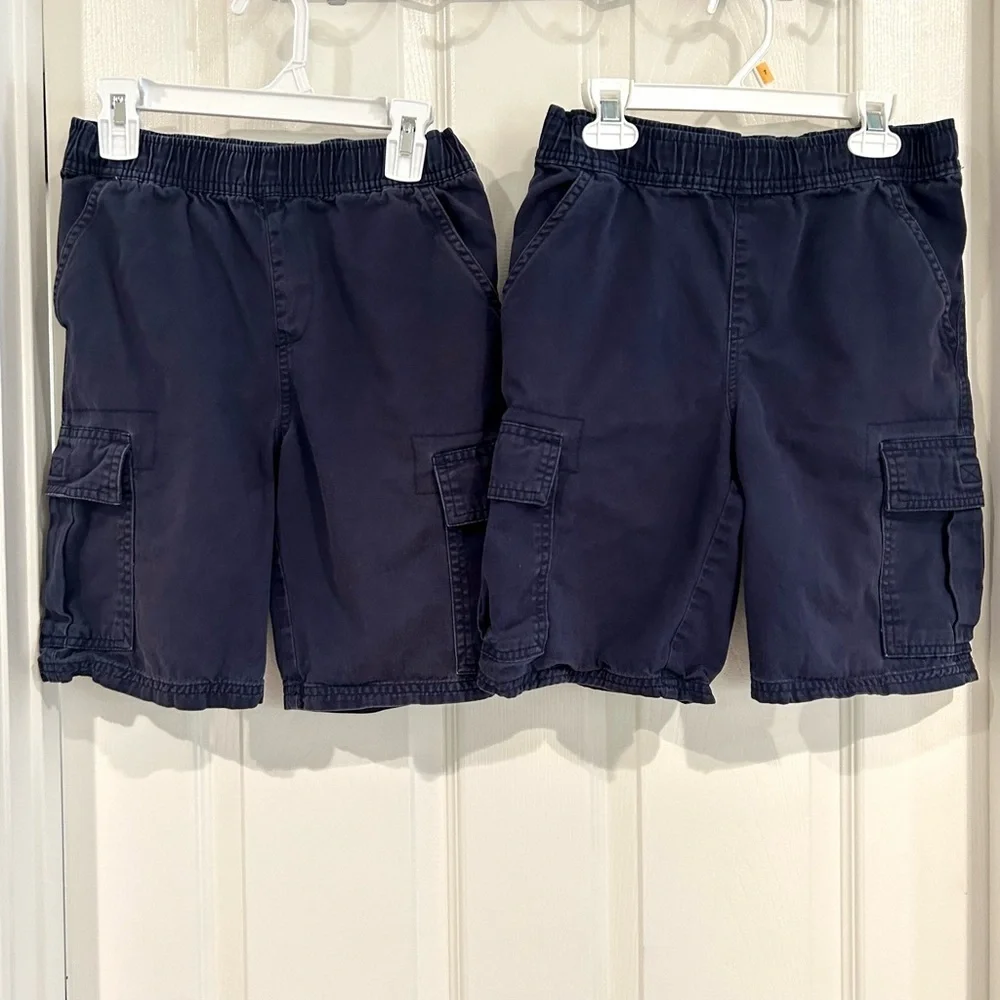 The Children's Place Boys Navy Blue Cargo Shorts Sz 10 Pull On Adjustable Waist